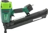 A side view of a green and black pneumatic nail gun against a white background. Produktbild-Vorschau