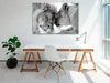 Italienischer Leinwand Leinwandbild - Lion's Love 90x60 cm Produktbild-Vorschau 5
