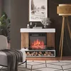 cheminée électrique Vicco Lynea Blanc 100cm avec effet de Voir les images du produit 4