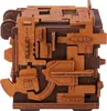 A 3D wooden puzzle box with intricate mechanical details. Produktbild-Vorschau
