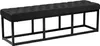 A black tufted bench with a black metal frame is shown against a white background. Náhled obrázku produktu