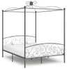 vidaXL Rám postele se stříškou Grey Metal 180 x 200 cm Náhled obrázku produktu 6
