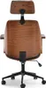 The back view of an office chair with a wooden finish. Produktbild-Vorschau