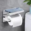 Toilettenpapierhalter Ohne Bohren mit Ablage,Selbstklebende Produktbild-Vorschau 2