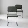 Lot de 2 chaises cantilever en velours côtelé vert kaki Voir les images du produit 8