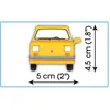 Front view of a yellow toy car with size indicators. Náhled obrázku produktu