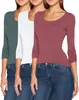 ONLY 3er-Set Damen Longsleeve Slim Fit Langarmshirt mit Produktbild-Vorschau 1