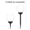 Two solar LED garden lights of different heights are shown against a white background. Produktbild-Vorschau
