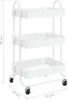 vidaXL 3 policový vozík bílý 43x34x79 cm ocel Náhled obrázku produktu 7