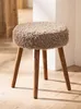 Hocker "Schaffell" aus Holz & Kunstfell, Ø 35 x 45 cm, Produktbild-Vorschau 1