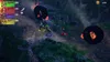 A scene from a video game showing characters in a jungle environment with burning tires. Produktbild-Vorschau