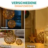 Batterie-Rattankugel aus Kunststoff mit warmweißen LED und Produktbild-Vorschau 6