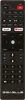 A black remote control with various buttons and labels, presented against a black background. Produktbild-Vorschau