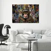 Leinwandbild Affe mit bunten Akzenten 60x40 Feeby Bunt bild Produktbild-Vorschau 2