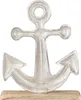 Deko Anker Metall Holz Silber Maritim 31cm Sommerdeko Produktbild-Vorschau 4