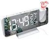 Projektionswecker mit FM-Radio, 7,5 Zoll Spiegeldisplay, USB-Ladegerät, Weiß Productafbeelding-voorbeeld