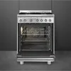 Smeg Sx61gm 60 Cm Gasherd Mit Backofen 4 Brennern Silber  Produktbild-Vorschau 2