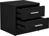 [en.casa]® Nachttisch Nachtschrank schwarz 2x Schublade Produktbild-Vorschau 3