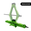 A green scissor jack is shown in the foreground, with a faded green outline of the jack in its extended position in the background. Produktbild-Vorschau