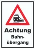Schild Achtung Bahnübergang A5 Rückseite selbstklebend Produktbild-Vorschau 1