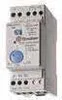 A close-up, slightly angled view of a white and gray electronic device with blue accents, mounted vertically. Produktbild-Vorschau