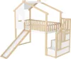 A children's loft bed with a slide and stairs, presented against a white background. Anteprima dell’immagine prodotto