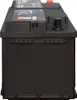 A black car battery is shown from a side angle against a white background. Produktbild-Vorschau