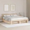 vidaXL Bettrahmen mit Kopfteil Braun 200 x 200 cm Massives Produktbild-Vorschau 2