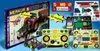 A collage of a toy construction set, showing the box and various components and models built from the set. Podgląd zdjęcia produktu