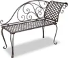 A metal garden bench with an ornate design. Podgląd zdjęcia produktu