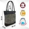 Sunsa Vintage Shopper. Płócienna torba na ramię ze skórą. Podgląd zdjęcia produktu 3