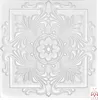 A white, embossed ceiling tile with ornate floral patterns. Produktbild-Vorschau