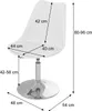 A white swivel chair with dimensions indicated by arrows and text. Anteprima dell’immagine prodotto