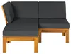 home24 Loungegruppe - 3-teilig - Webstoff / Akazie Massiv Produktbild-Vorschau 6