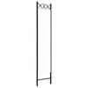 A tall, narrow, freestanding room divider with a black metal frame and a white fabric panel. Voir les images du produit