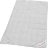 A white quilted mattress topper is laid out flat on a white background. Produktbild-Vorschau