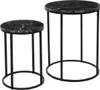 HOMESTYLING Tables de service rondes set de 2 pcs marbre Voir les images du produit 1