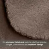 Close-up of the edge of a brown fleece blanket, showing the stitching and texture. Produktbild-Vorschau