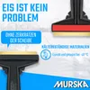 A promotional image for an ice scraper, showing the product and highlighting its features. Podgląd zdjęcia produktu