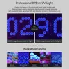 Marketing image showcasing the capabilities of a UV light microscope attachment for phones, with examples of its use in authentication and identification. Produktbild-Vorschau