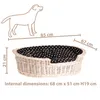 Hundekorb aus Weide oval mit einem Kissen 85X67 H21 CM Produktbild-Vorschau 1