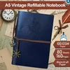 Notitieboek A5, Polyurethanleer, donkerblauw, navulbaar, Productafbeelding-voorbeeld 2