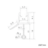 A technical drawing with dimensions of a shower seal. Anteprima dell’immagine prodotto