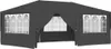 A dark grey gazebo or tent with arched windows. Produktbild-Vorschau