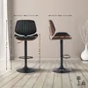 Chaise de bar en simili-cuir Clawson noir - noyer/noir Voir les images du produit 3