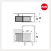 Technical drawing with dimensions of a waste bin system. Voir les images du produit