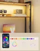VASAGLE L-Form Schreibtisch mit LED-Beleuchtung, Steckdosen Produktbild-Vorschau 5