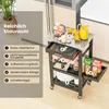 GOPLUS Servierwagen auf Rollen, Rollwagen mit ausziehbarer Produktbild-Vorschau 4