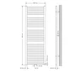 LuxeBath Badheizkörper Mittelanschluss 600 x 1800 mm Weiß Produktbild-Vorschau 2