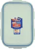 A clear, top-down view of a Lock & Lock food storage container with a blue silicone seal. Voir les images du produit